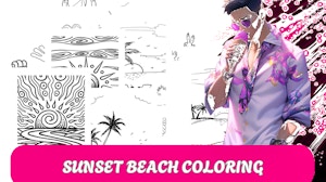 Image for Sunset Beach Coloring