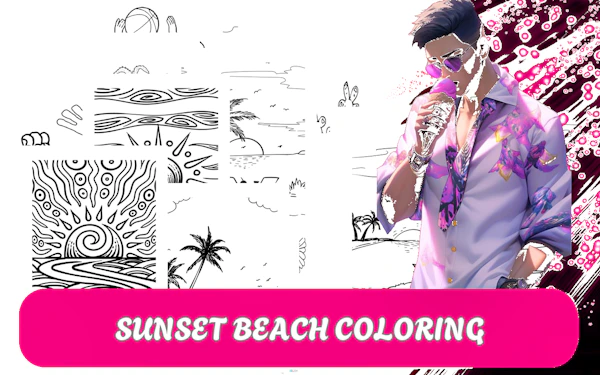 Sunset Beach Coloring