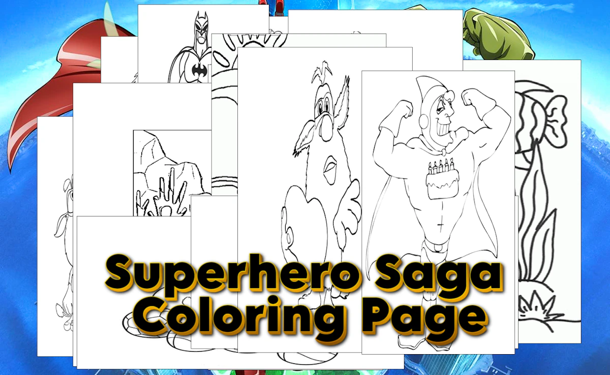 Play Superhero Saga Coloring Page — free online Coloring game