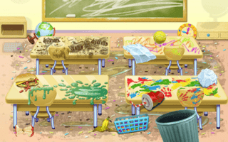 Sweet Baby Girl Cleanup Messy School game cover