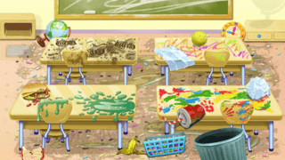 Sweet Baby Girl Cleanup Messy School game cover