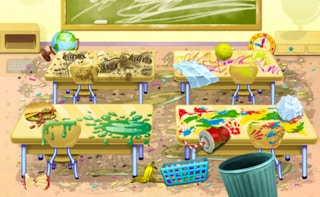 Sweet Baby Girl Cleanup Messy School game cover