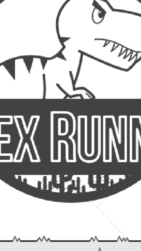 T-Rex Running Black and White