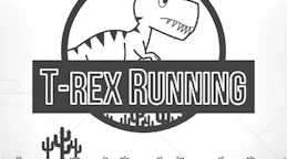 T-Rex Running Black and White