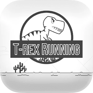 T-Rex Running Black and White Thumbnail