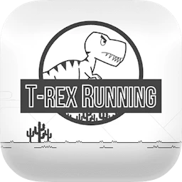 T-Rex Running Black and White