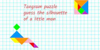 Tangram puzzle guess the silhouette of a little man thumbnail