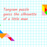 Tangram puzzle guess the silhouette of a little man