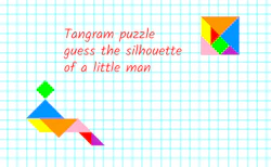 Tangram puzzle guess the silhouette of a little man