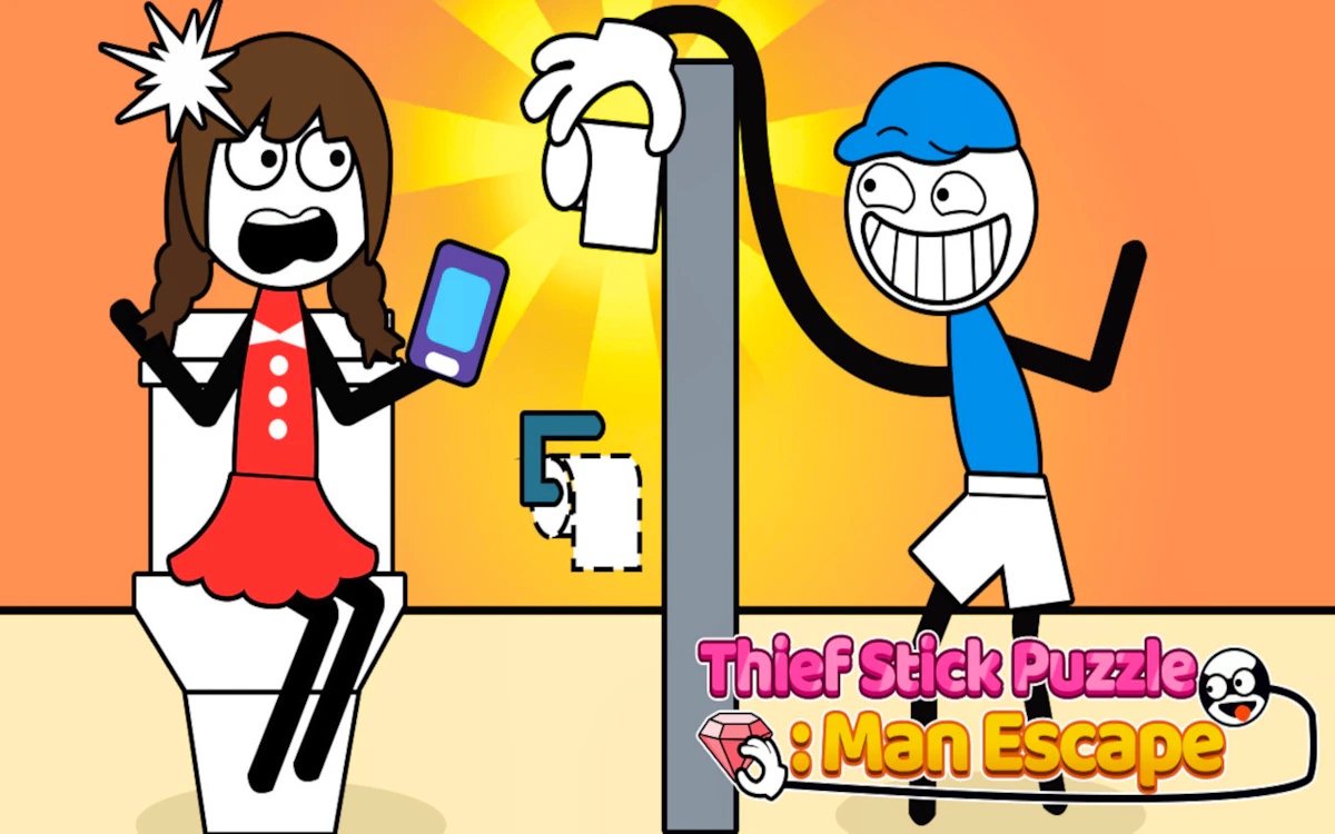 Play Thief Stick Puzzle Man Escape — free online Puzzle game