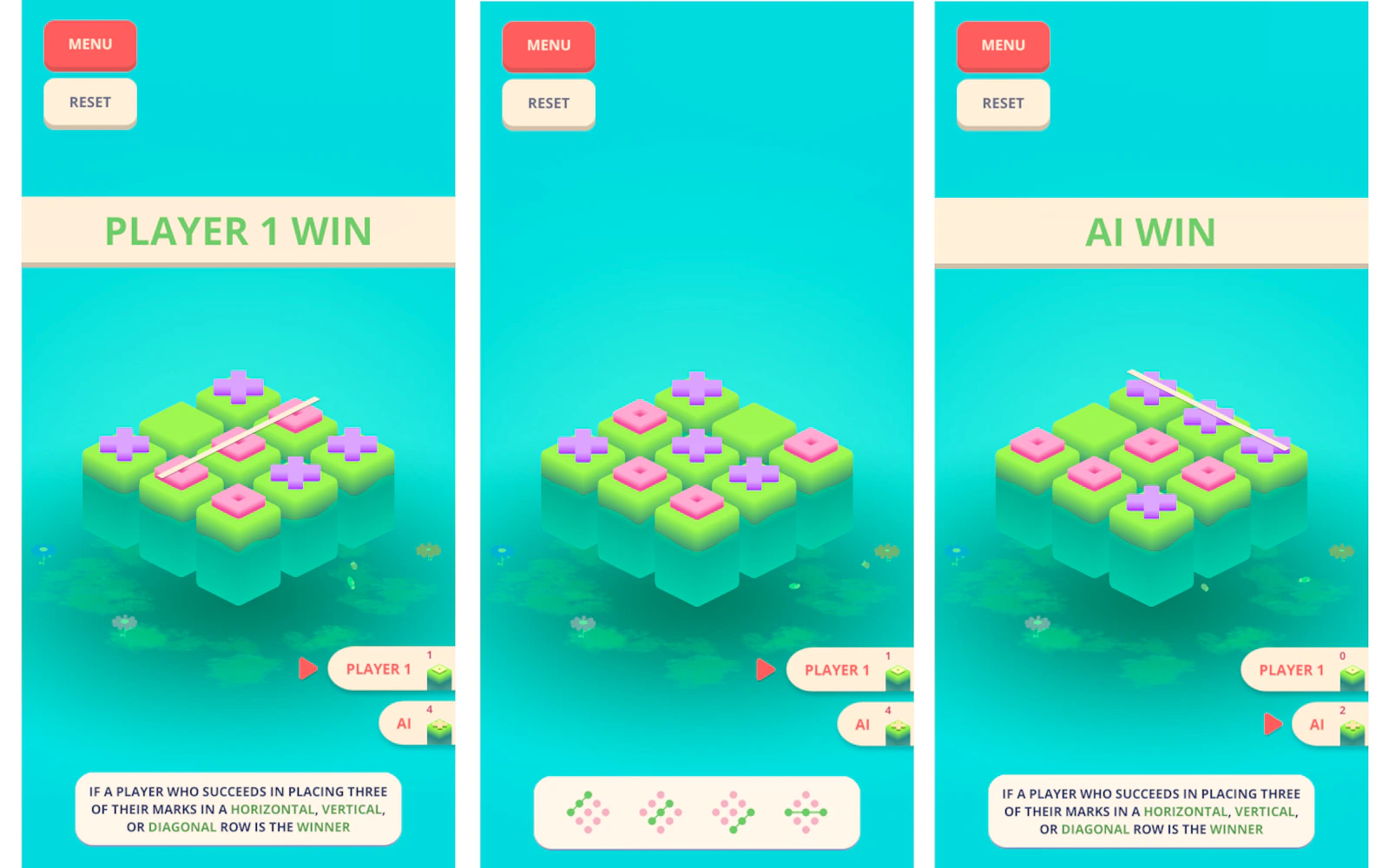 Tic Tac Toe - Match Three — free online board game on Glaze Games