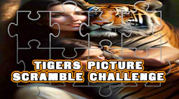 老虎图片碎片挑战 (Tigers Picture Scramble Challenge)
