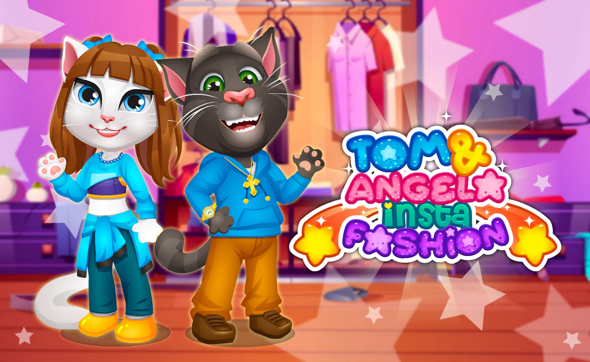 Play Tom and Angela Insta Fashion — free online Kids game