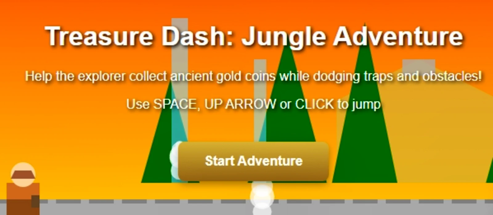 Treasure Dash Jungle Adventure — free online arcade game on Glaze Games