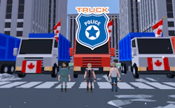 Truck and Police