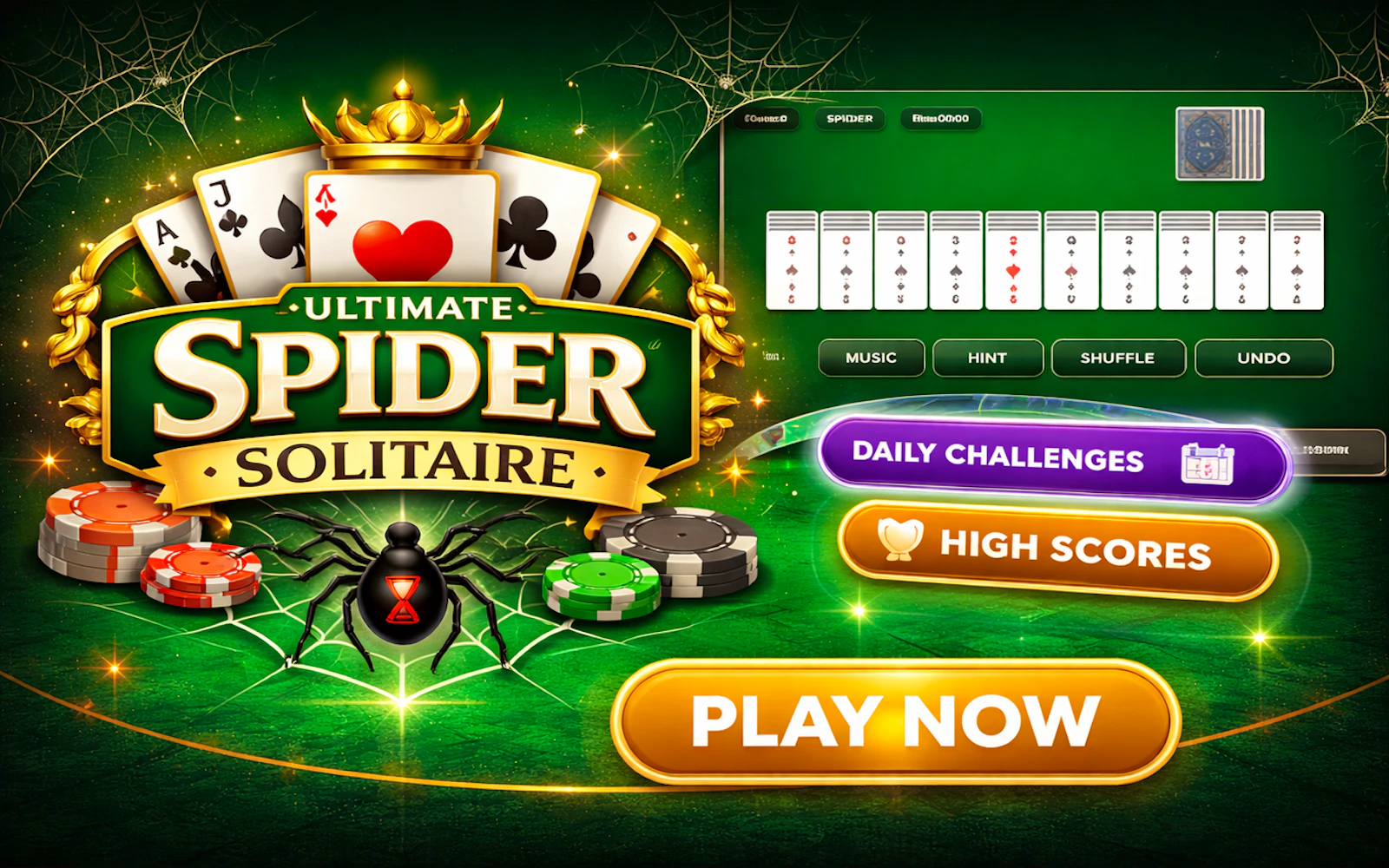 Ultimate Spider Solitaire — free online card game on Glaze Games