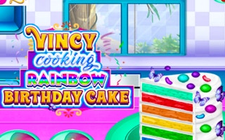 Vincy Cooking Rainbow Birthday Cake