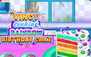 Vincy Cooking Rainbow Birthday Cake