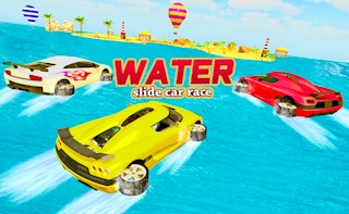 Water Slide Car Race - Water Surfing Stunts