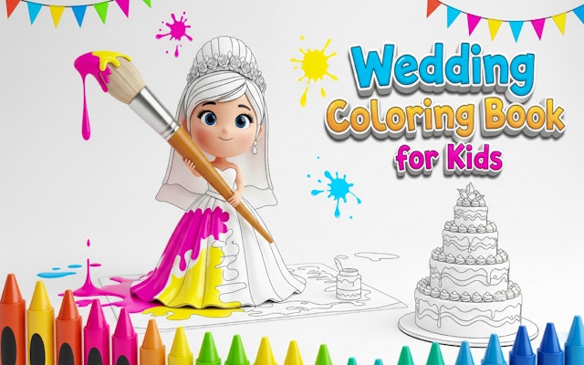 Wedding Coloring Book For Kids