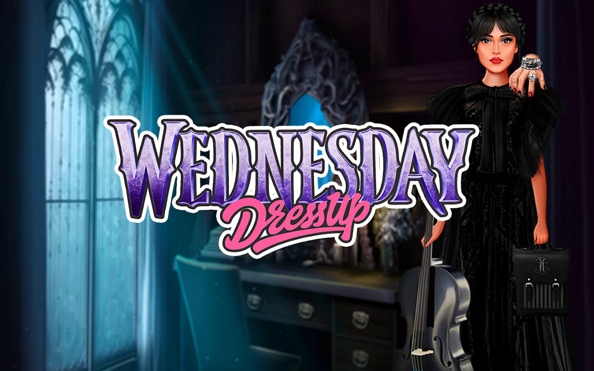 Play Wednesday Dress Up Adames — free online Kids game