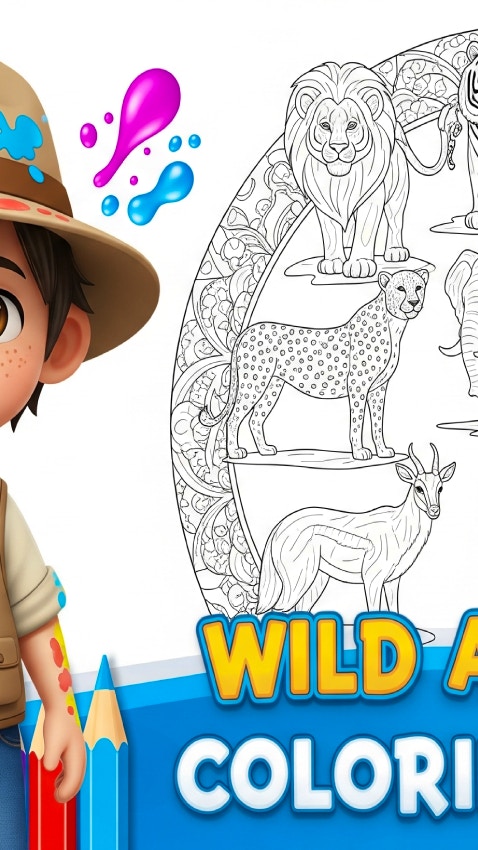 Wild Animals Coloring Book