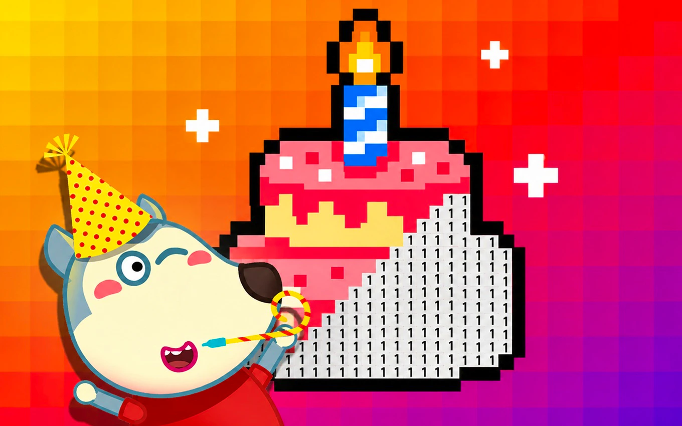 Wolfoo Birthday Pixel Art