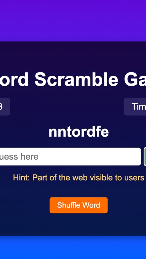 Word Scramble Game Challenge