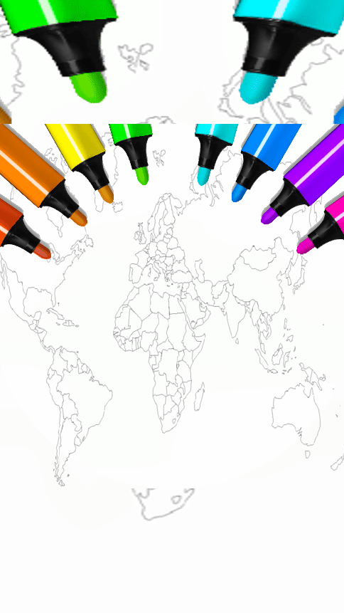 World Map Coloring For Kids