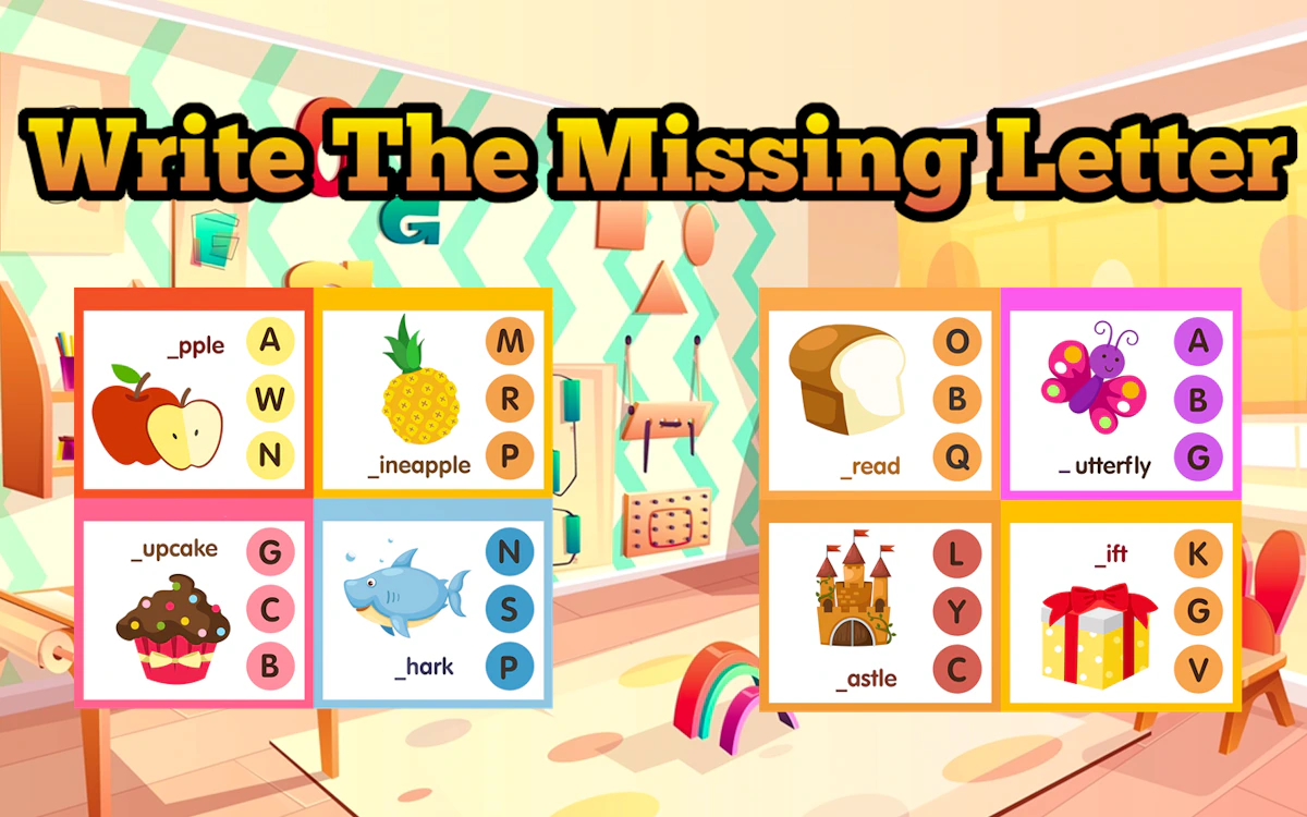 Play Write The Missing Letter — free online Kids game