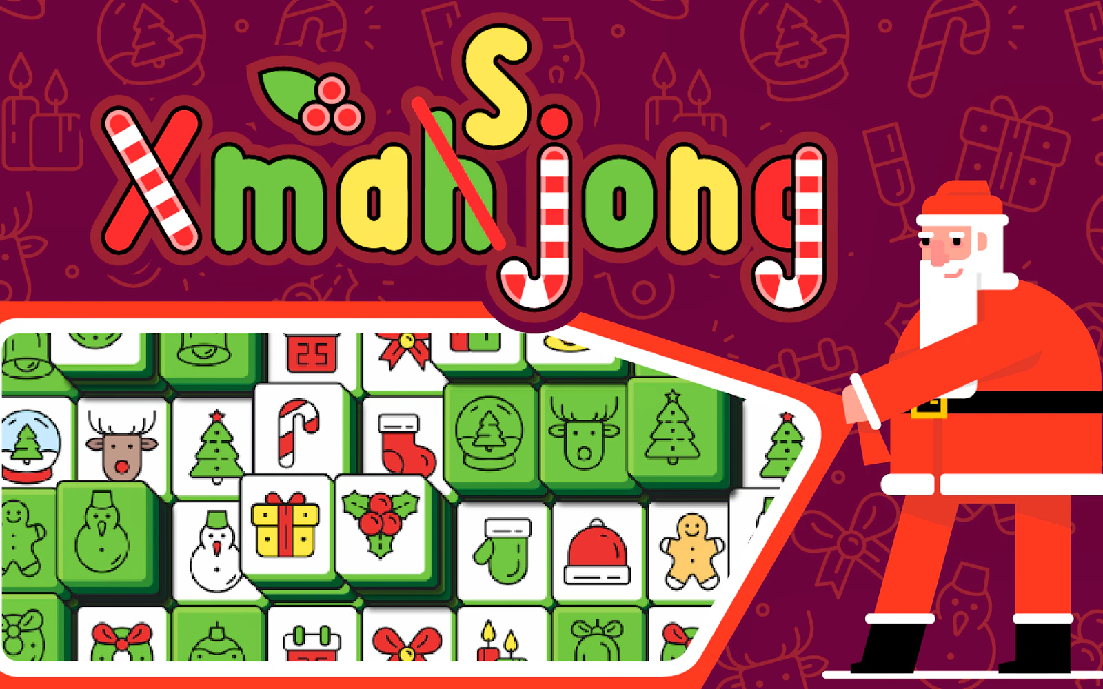 Xmasjong — free online board game on Glaze Games