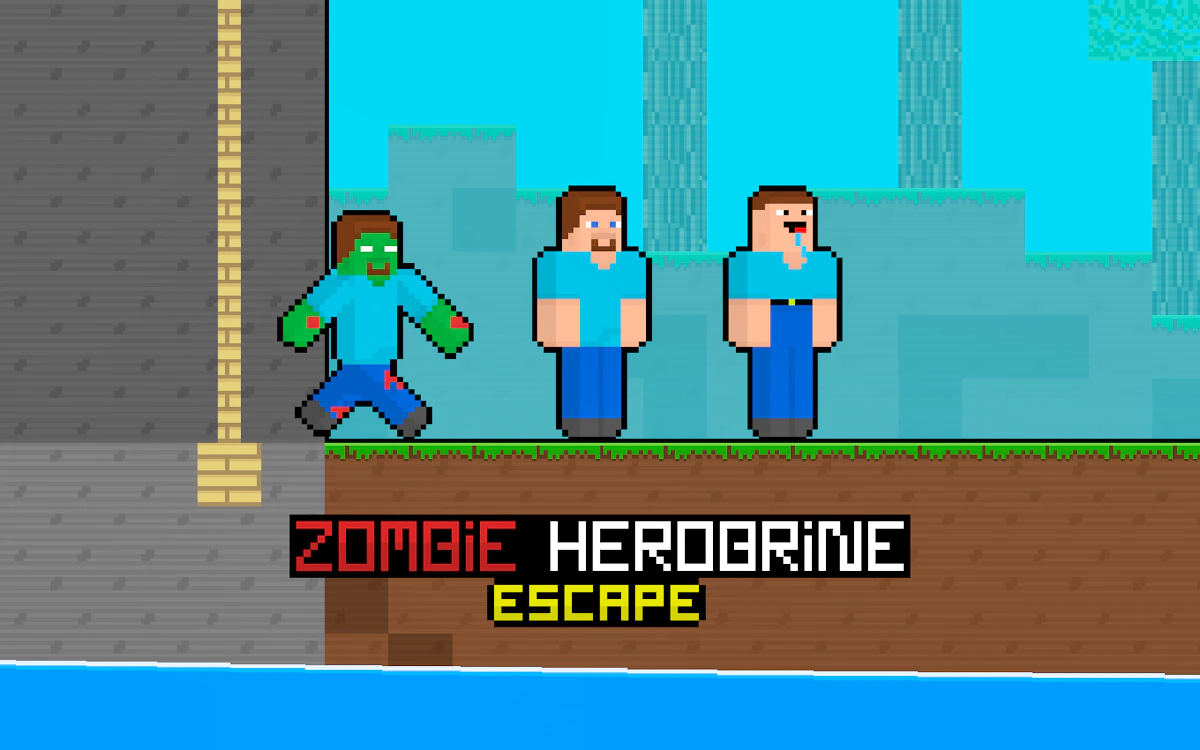 Play Zombie Herobrine Escape — free online Two Player game
