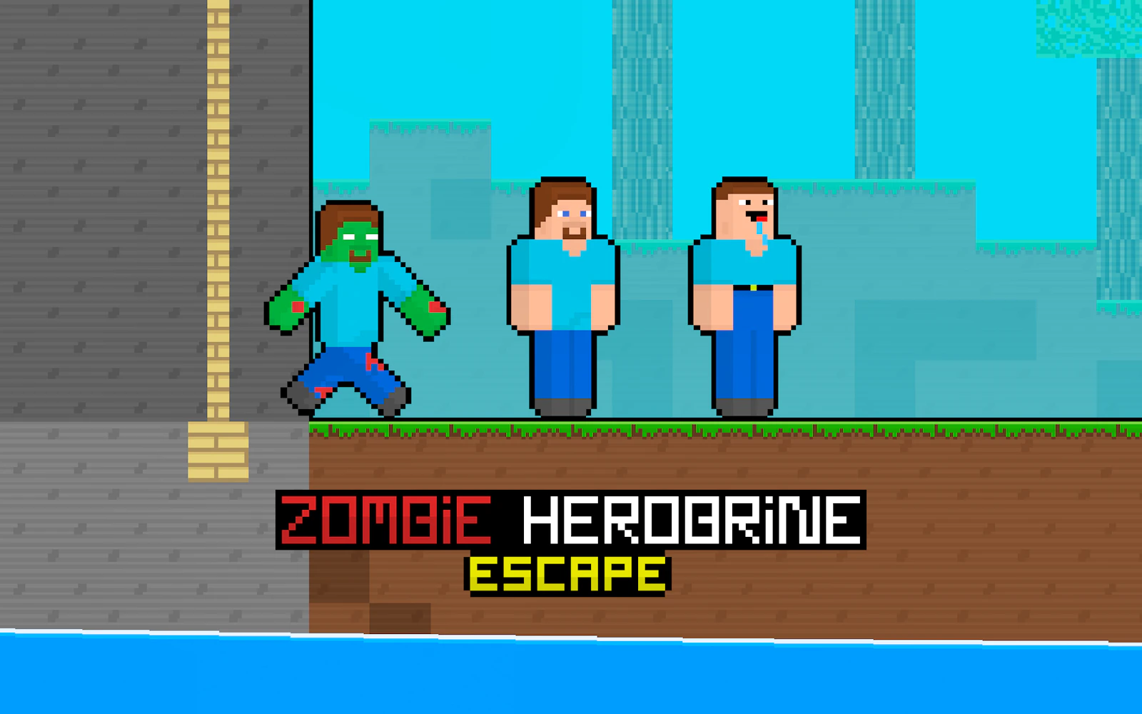 Zombie Herobrine Escape — free online two player game on Glaze Games