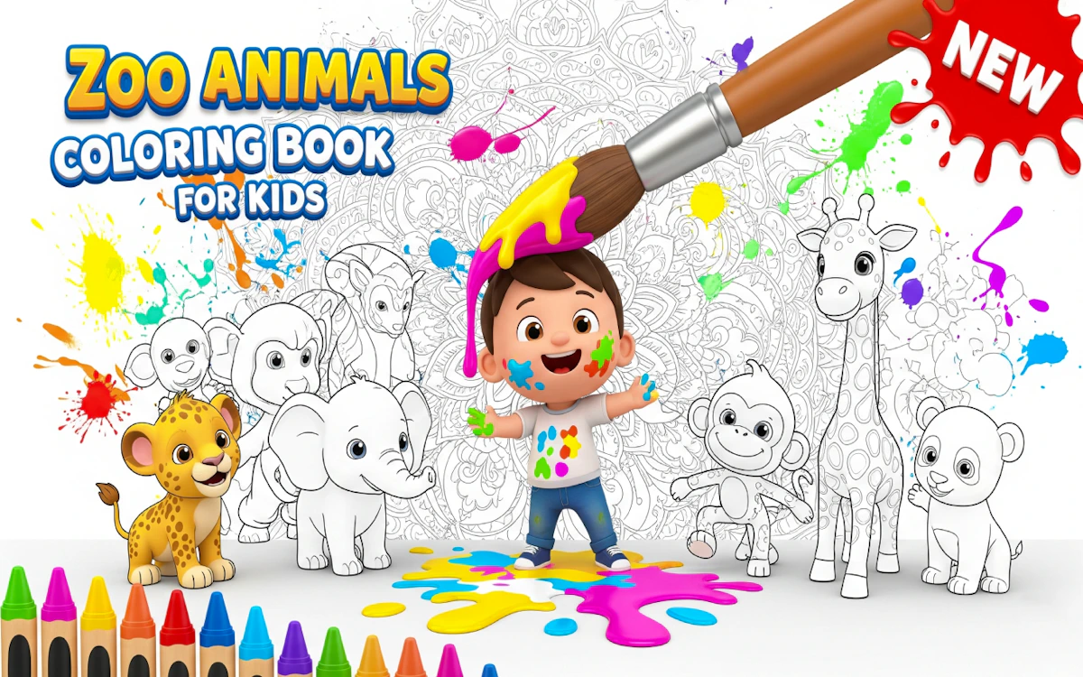 Play Zoo Animals Coloring Book for Kids — free online Coloring game